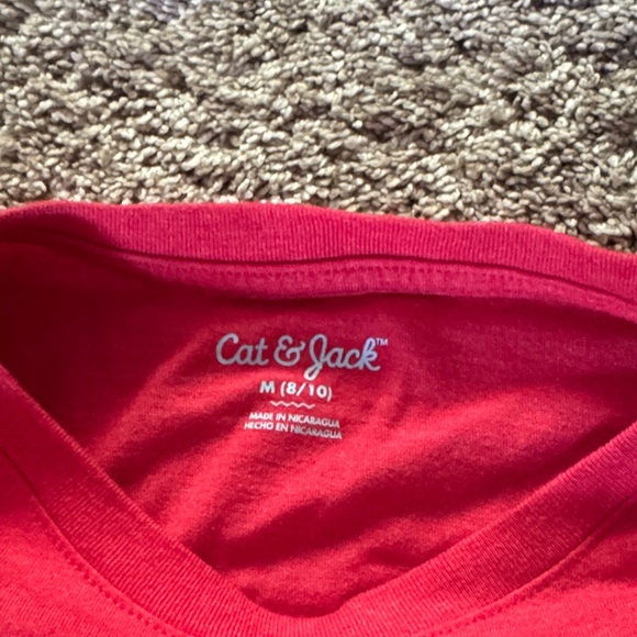 Cat & Jack Red Long Sleeve Holiday Tees - Picture 2 of 2